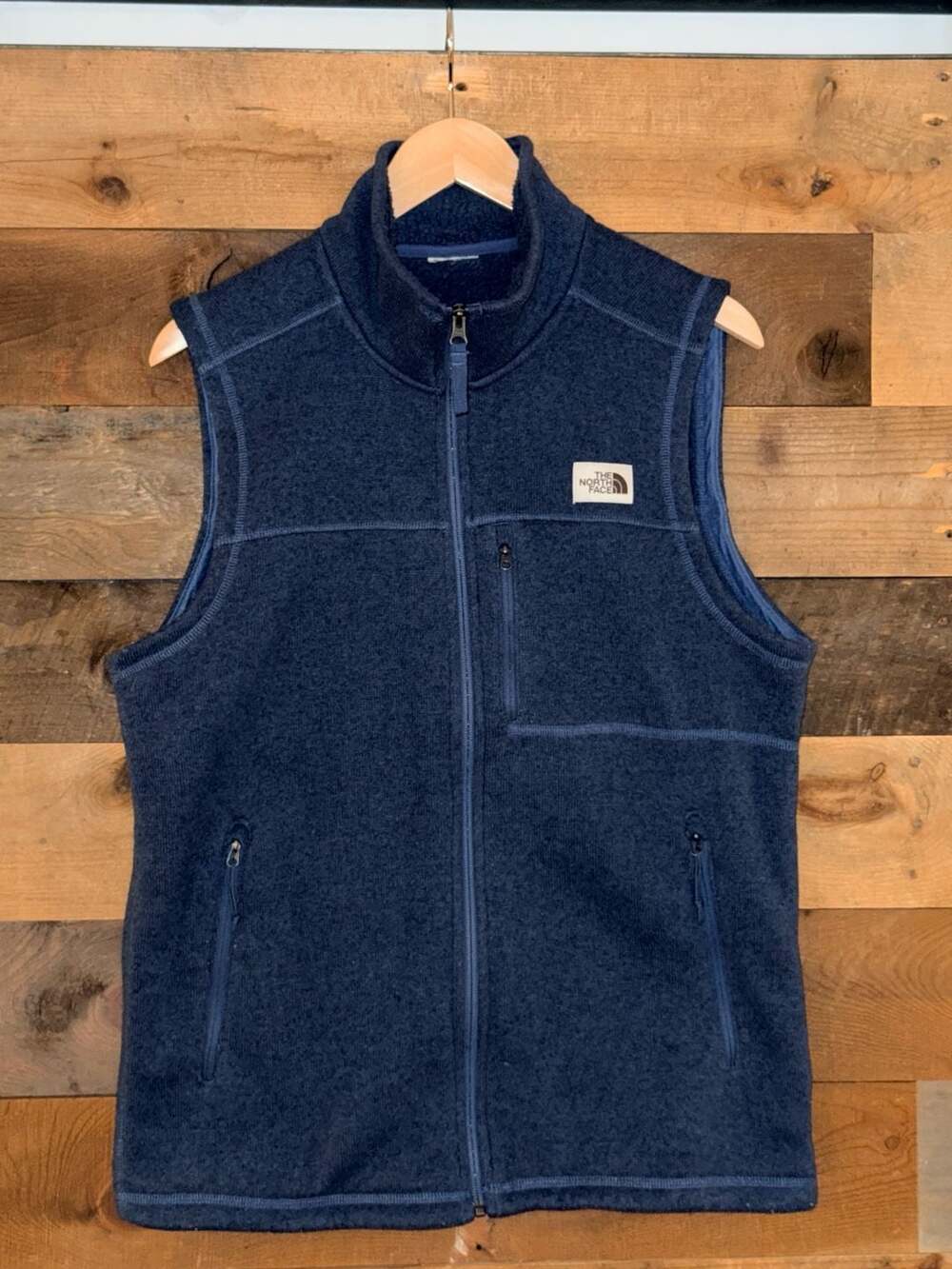 The North Face Men's M Fleece Vest Blue Heather Full-Zip 0835
